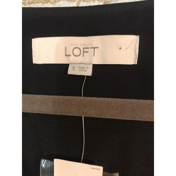 NWT Ann Taylor Loft Black Sequined Striped Tank Shirt Top Small.           W - Picture 4 of 5